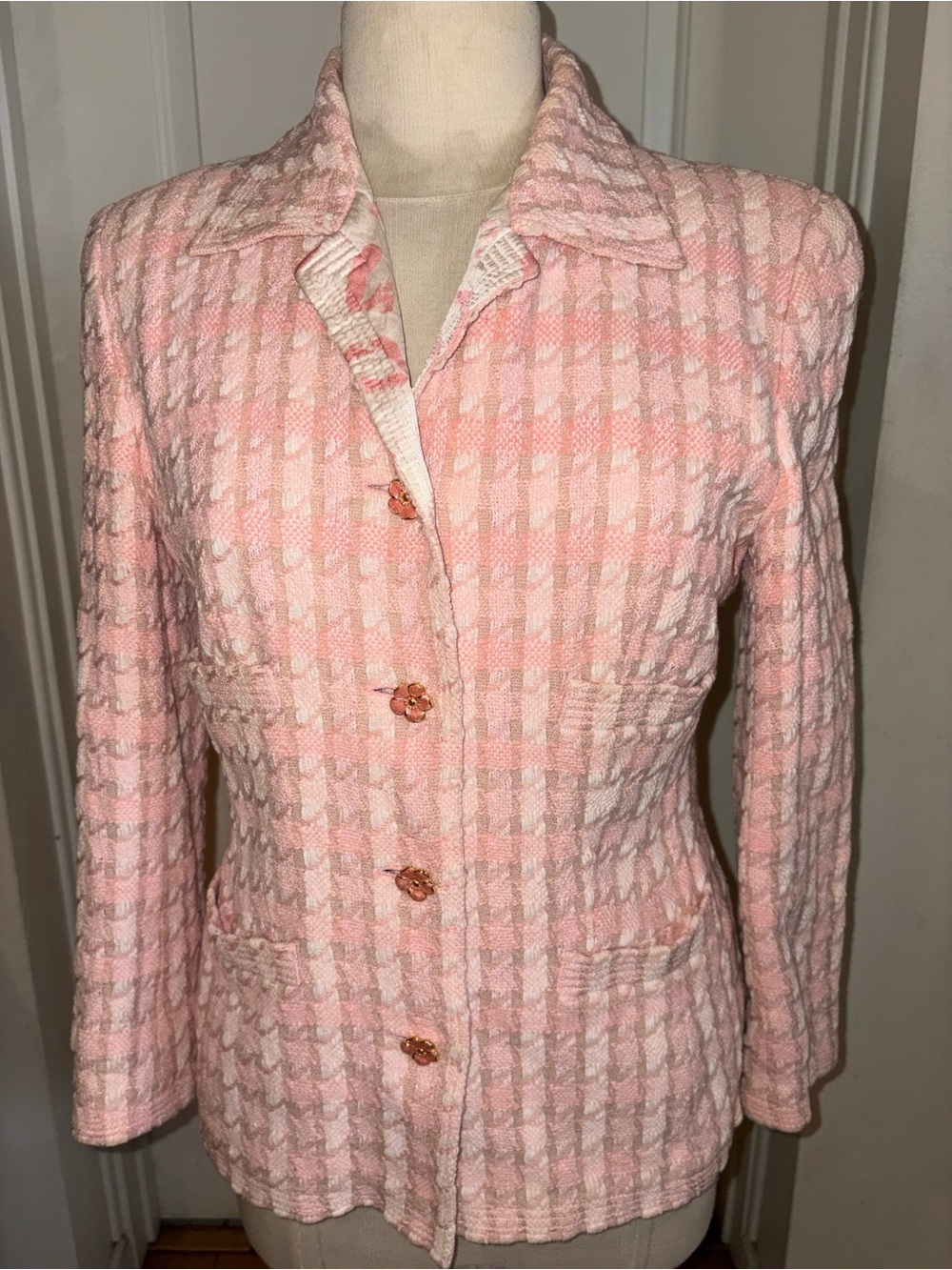 VINTAGE ESCADA MARGARETHA LEY Pink Jacket Size SMALL